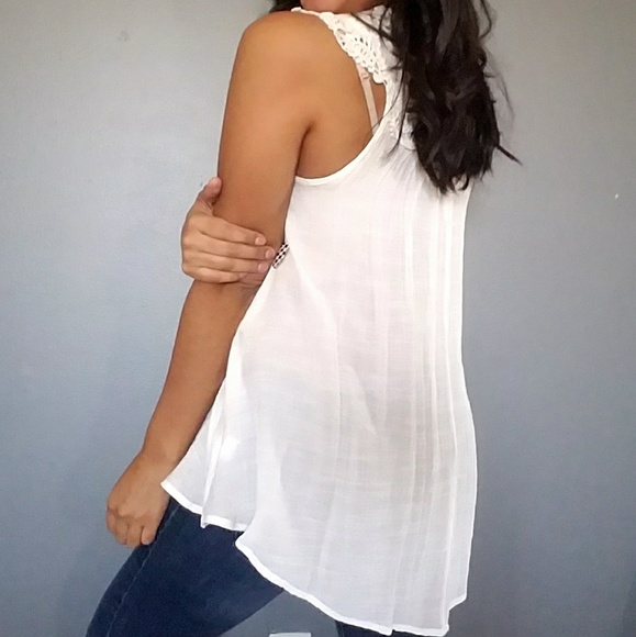 WHITE CROCHET TUNIC TOP - Picture 3 of 5